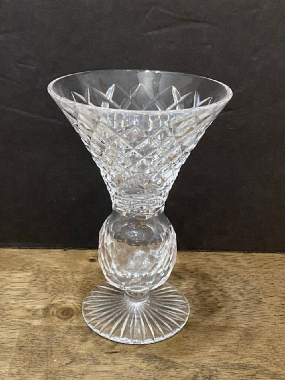 Vintage Tyrone Crystal Thistle Vase Clear Cut Lead Crystal Flower Vase Ireland